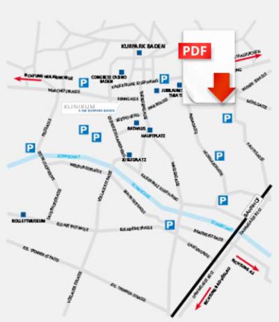 Anfahrtsplan zum Klinikum am Kurpark Baden als PDF-Download